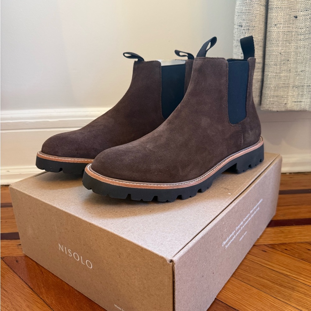Nisolo Men's Brown Suede Chelsea Boots